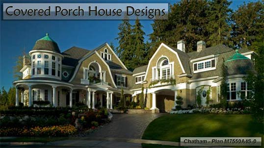 Click to view Covered Porch House Design Plans.